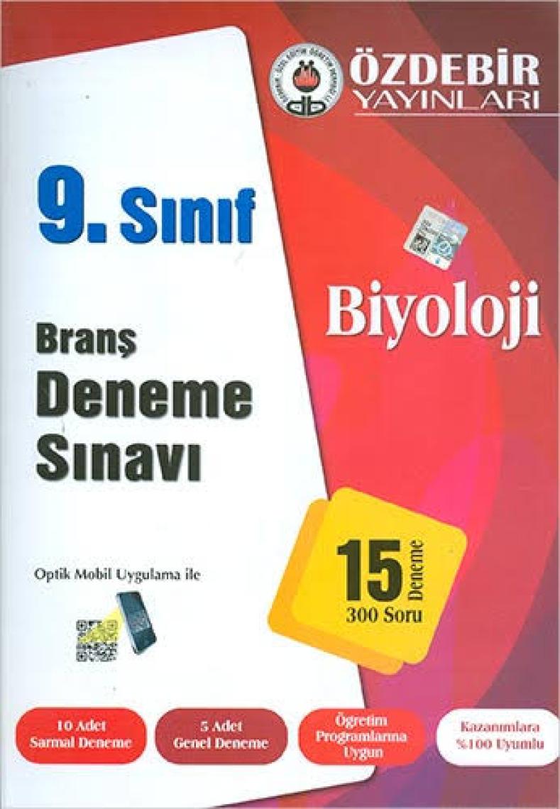 Özdebir Yayınları 9. Sınıf Biyoloji Branş Deneme Sınavı