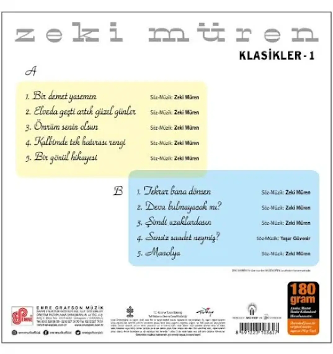 Zeki Müren - Klasikleri 1 (Plak)