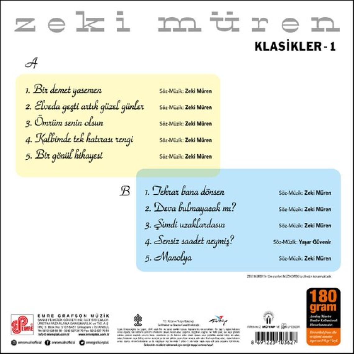 Zeki Müren - Klasikleri 1 (Plak)