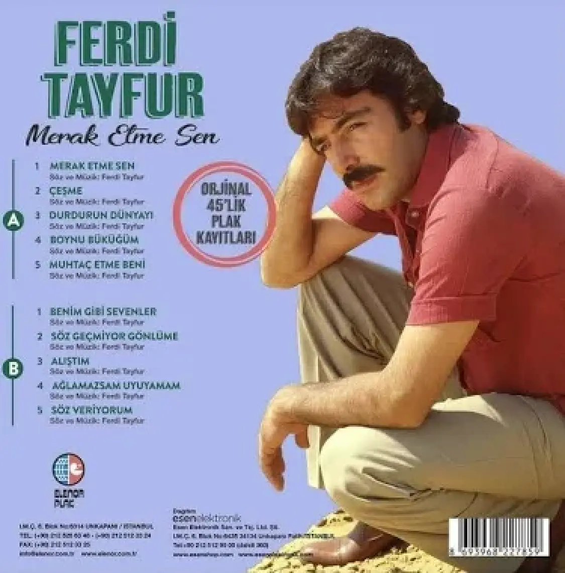 Elenor Plak Ferdi Tayfur - Merak Etme Sen - Orjinal 45'lik  Plak Kayıtları (Lp)