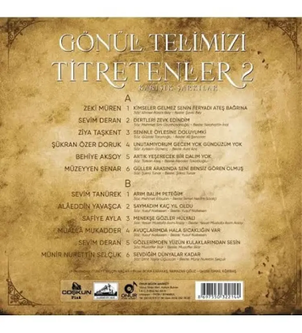 Gönül Telimizi Titretenler 2 - Çeşitli Sanatçılar  (Plak)