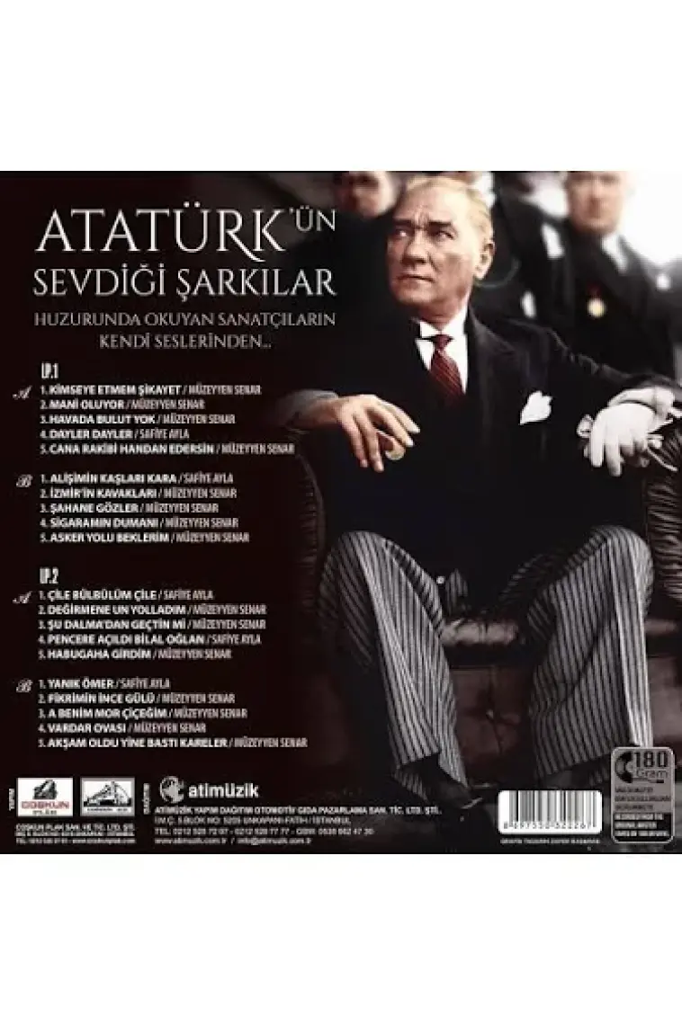 Safiye Ayla - Müzeyyen Senar - Atatürk'ün Sevdiği Şarkılar - 2LP Plak