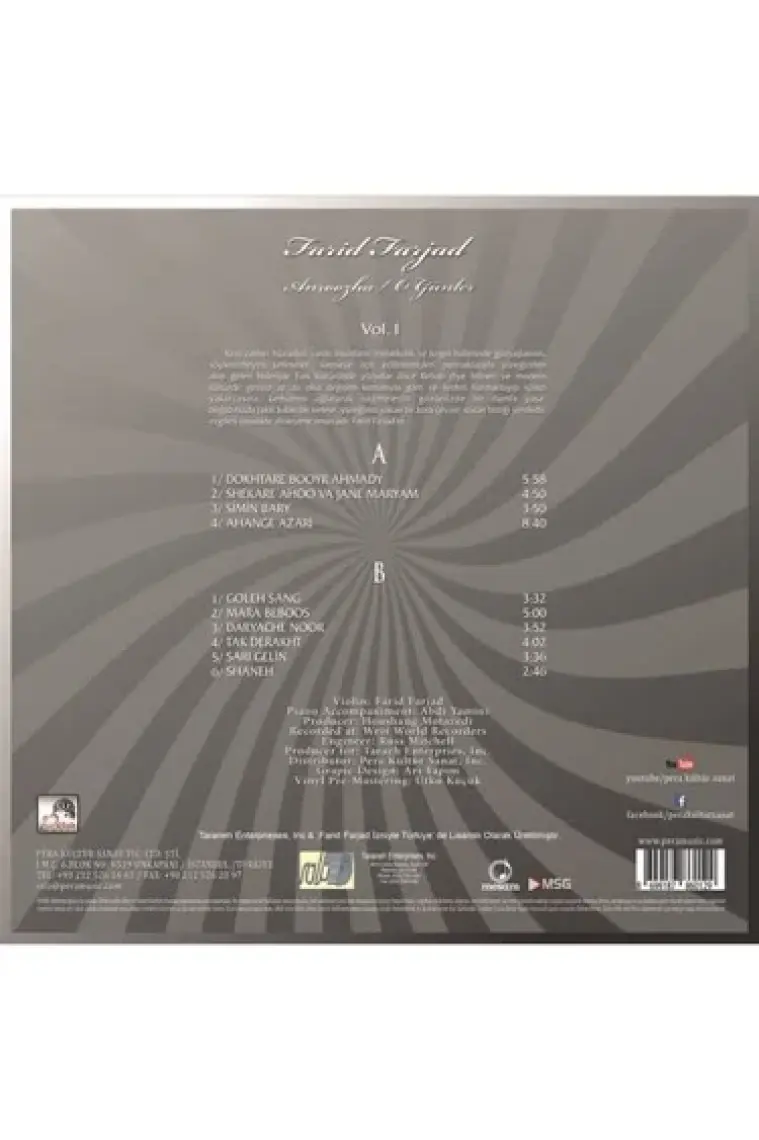 Farid Farjad - Anroozha Vol. 1 (Plak)