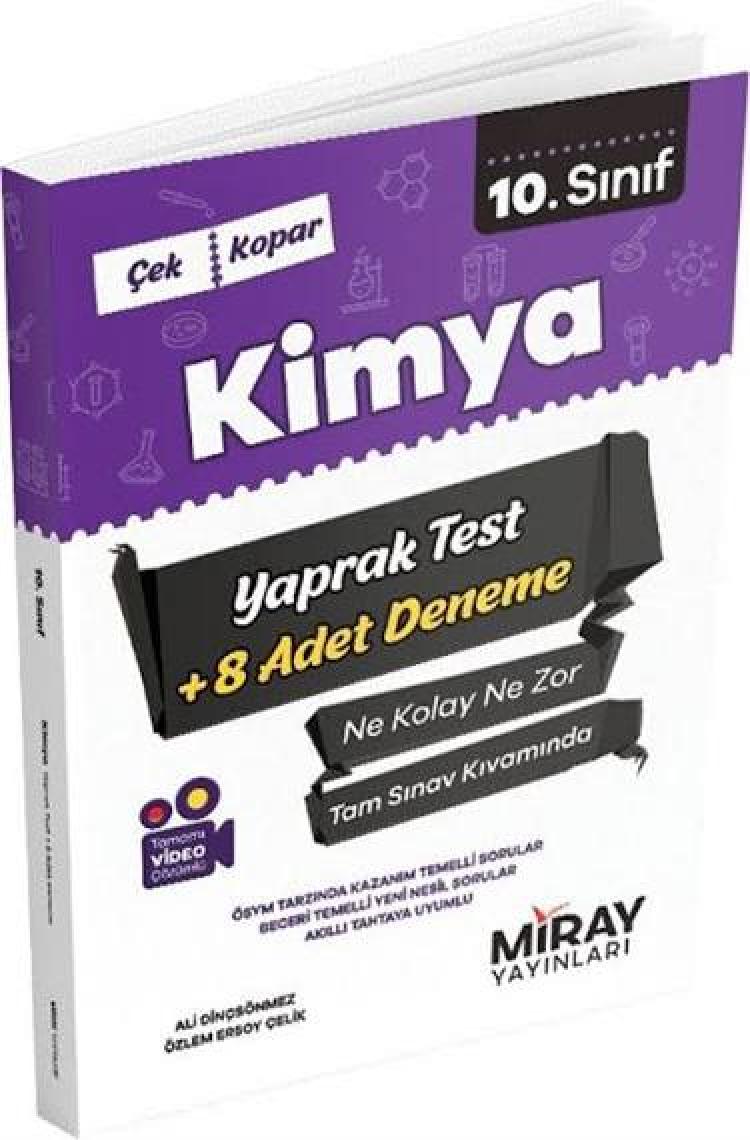 Miray Yayınları 10. Sınıf Kimya Yaprak Test - 8 Adet Deneme