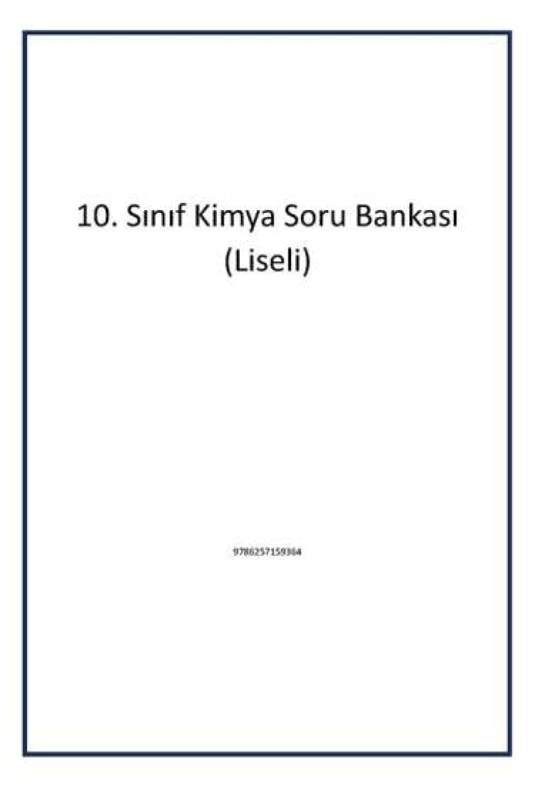 Pano 10. Sınıf Kimya Soru Bankası (Liseli)
