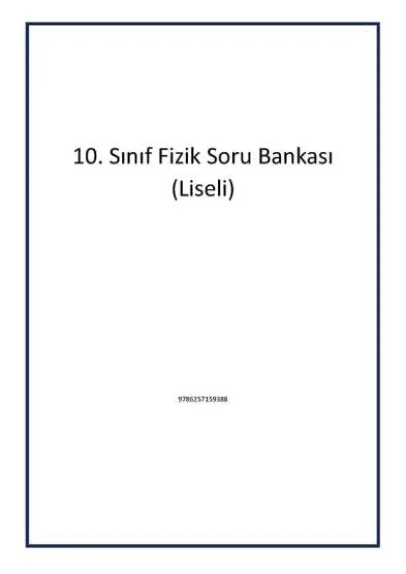 Pano 10. Sınıf Fizik Soru Bankası (Liseli)
