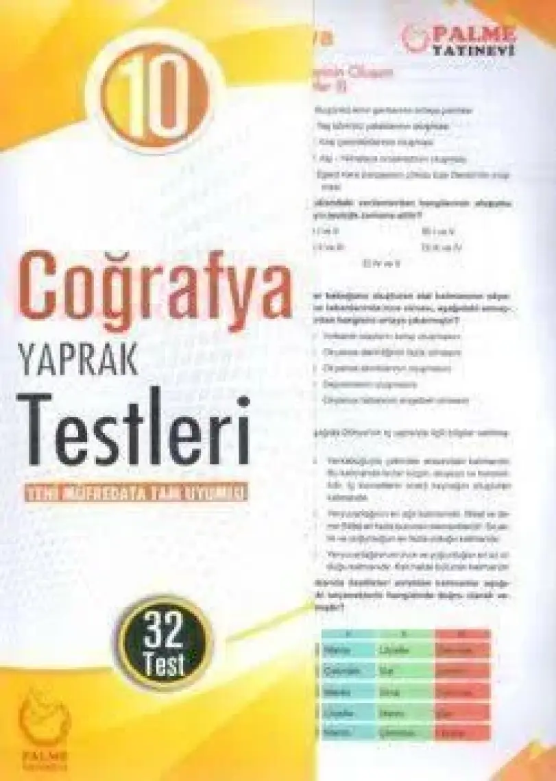 Palme Yayıncılık 10. Sınıf Fen Liseleri Fizik Soru Kitabı