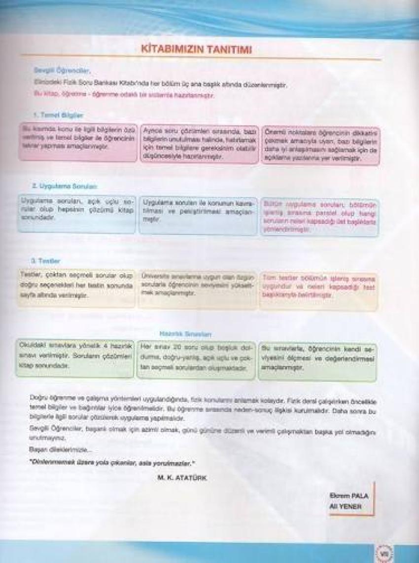 Nitelik Yayınları 10. Sınıf Fizik Soru Bankası - Ekrem Pala
