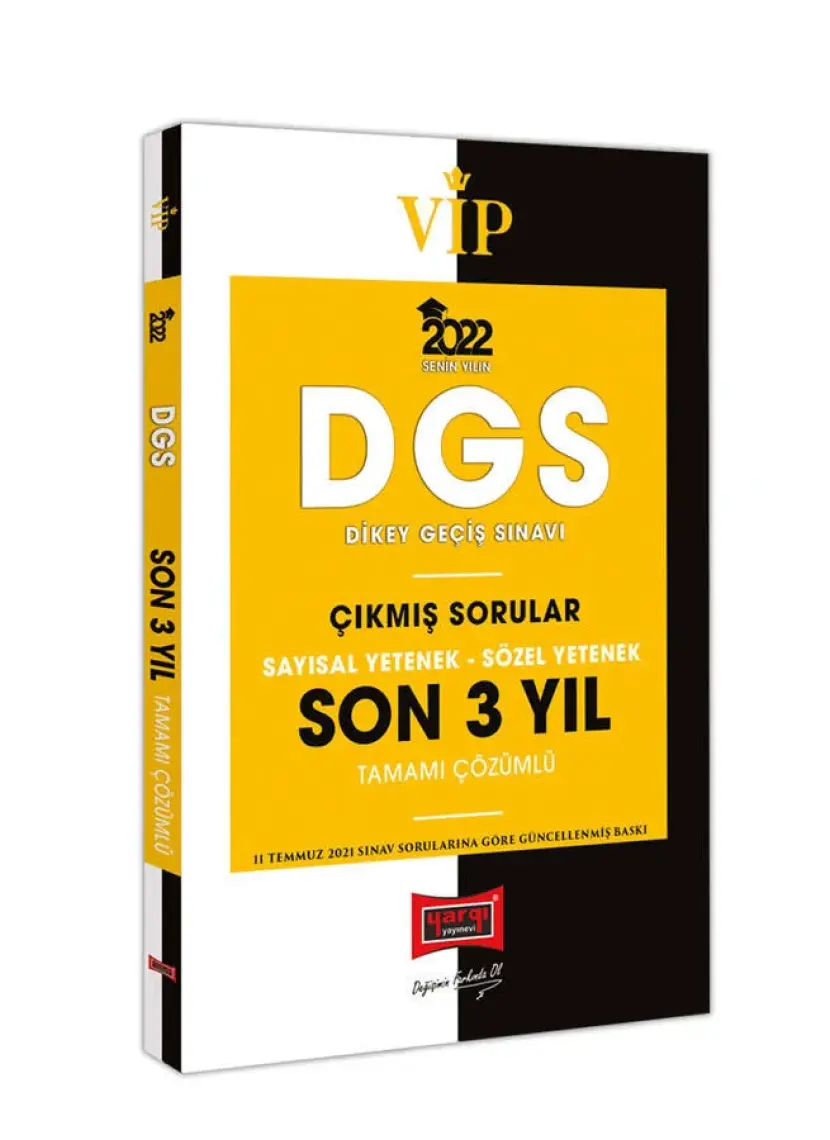 Yargı Yayınevi DGS 2022 VIP Sayısal Yetenek Sözel Yetenek Tamamı Çözümlü Son 3 Yıl Çıkmış Sorular
