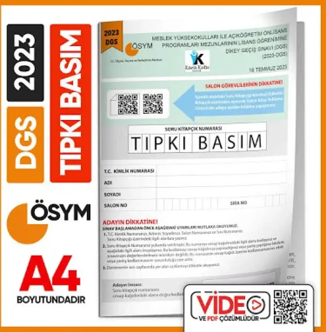 Karakutu Yayınları 2023 DGS Sayısal-Sözel ÖSYM Tıpkı Basım Çıkmış Soru Deneme Kitapçığı (Video Çözümlü Türkiye Geneli)