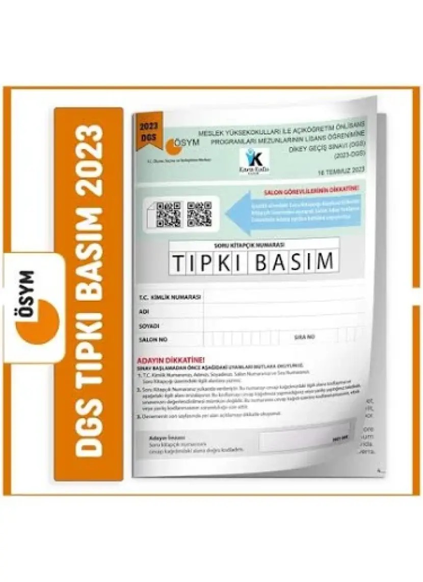 Karakutu Yayınları 2023 DGS Sayısal-Sözel ÖSYM Tıpkı Basım Çıkmış Soru Deneme Kitapçığı (Video Çözümlü Türkiye Geneli)