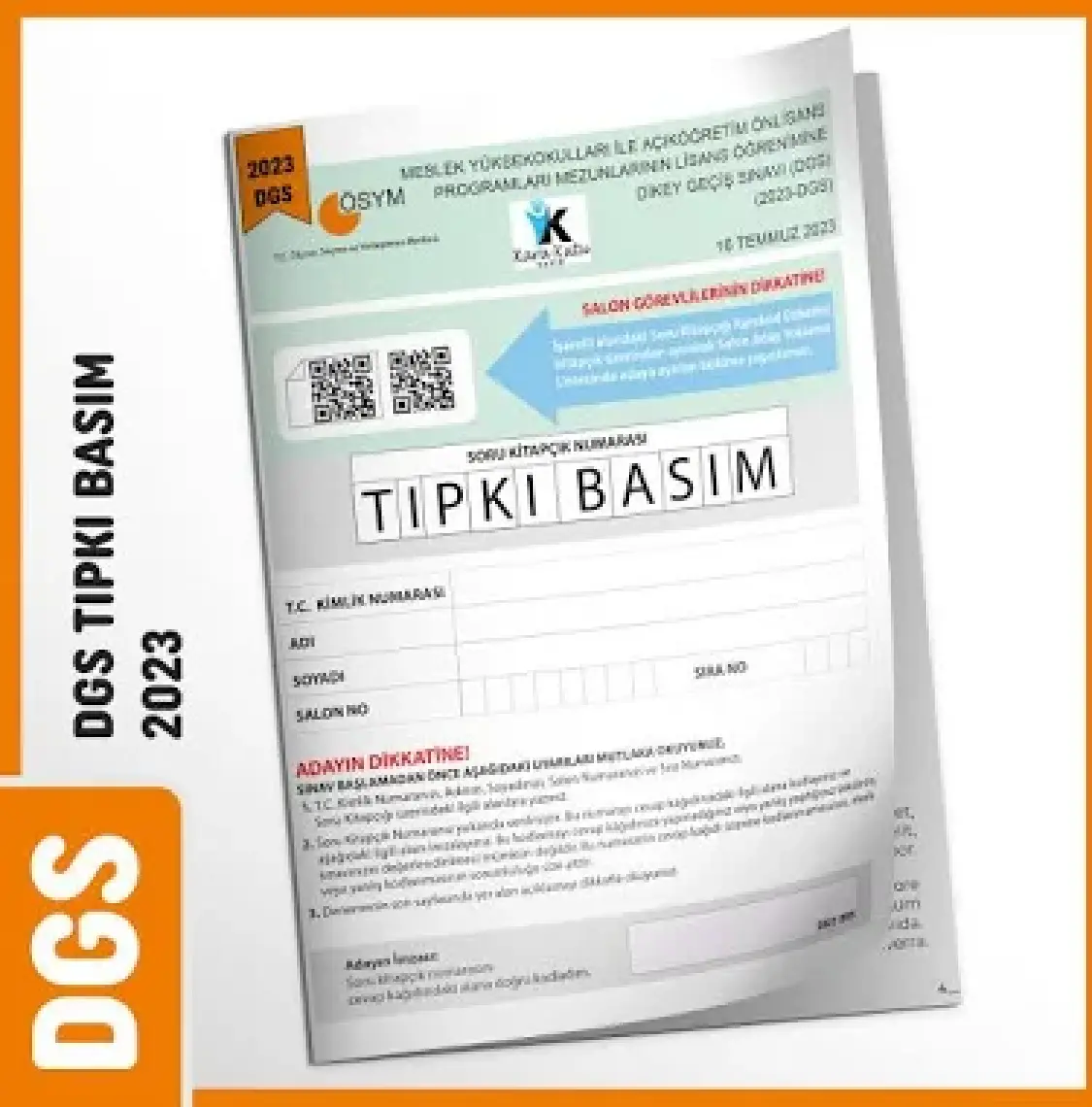 Karakutu Yayınları 2023 DGS Sayısal-Sözel ÖSYM Tıpkı Basım Çıkmış Soru Deneme Kitapçığı (Video Çözümlü Türkiye Geneli)