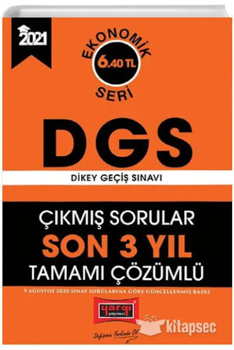 Yargı Yayınevi 2021 DGS Son 3 Yıl Tamamı Çözümlü Çıkmış Sorular Ekonomik Seri