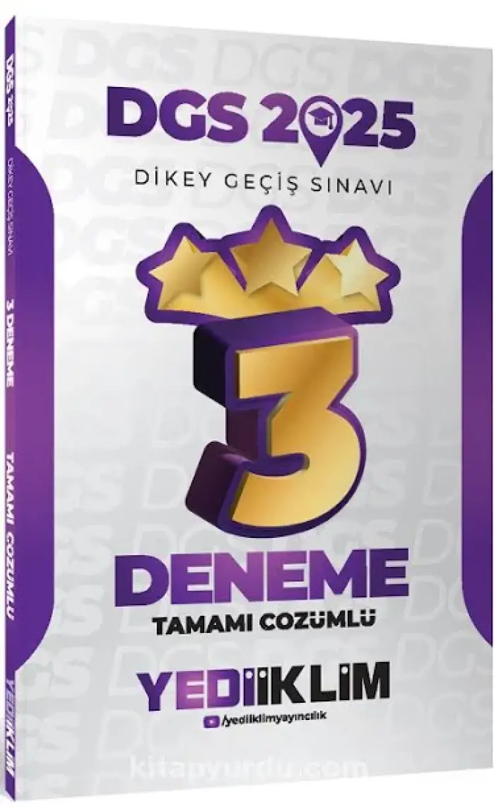 Yediiklim Yayınları 2025 DGS Tamamı Çözümlü 3 Yıldız Deneme