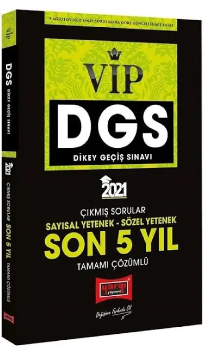Yargı Yayınevi DGS 2021 VIP Sayısal Sözel Yetenek Son 5 Yıl Tamamı Çözümlü Çıkmış Sorular