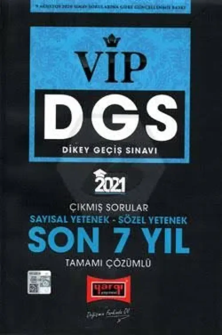 Yargı Yayınevi DGS 2021 VIP Sayısal Sözel Yetenek Son 5 Yıl Tamamı Çözümlü Çıkmış Sorular