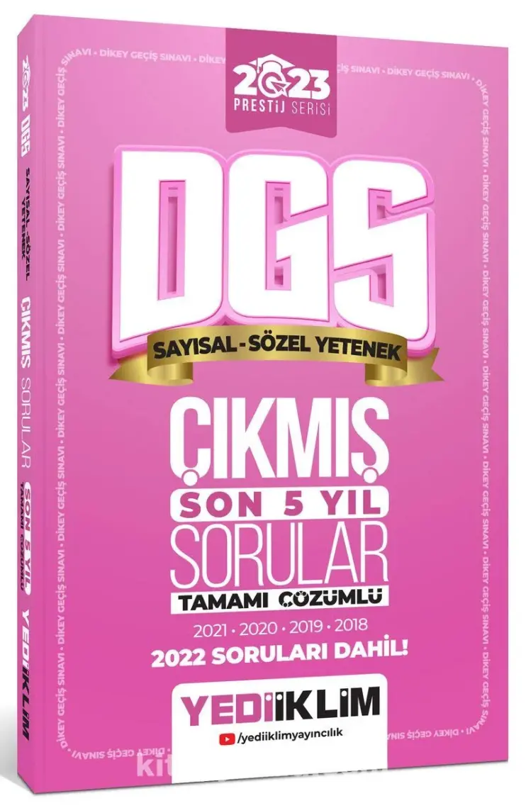 Yediiklim Yayınları 2023 ALES Tamamı Çözümlü Son 5 Yıl Çıkmış Sorular