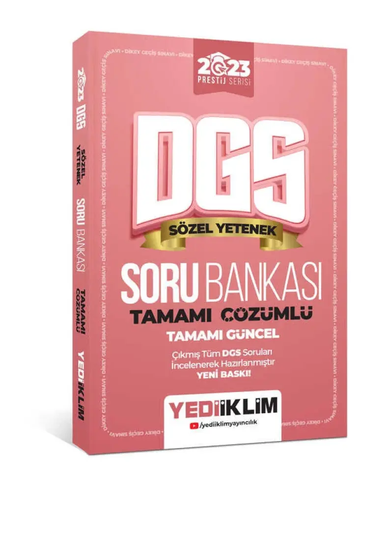 Yediiklim Yayınları 2023 Prestij Serisi ALES Sözel Yetenek Tamamı Çözümlü Soru Bankası