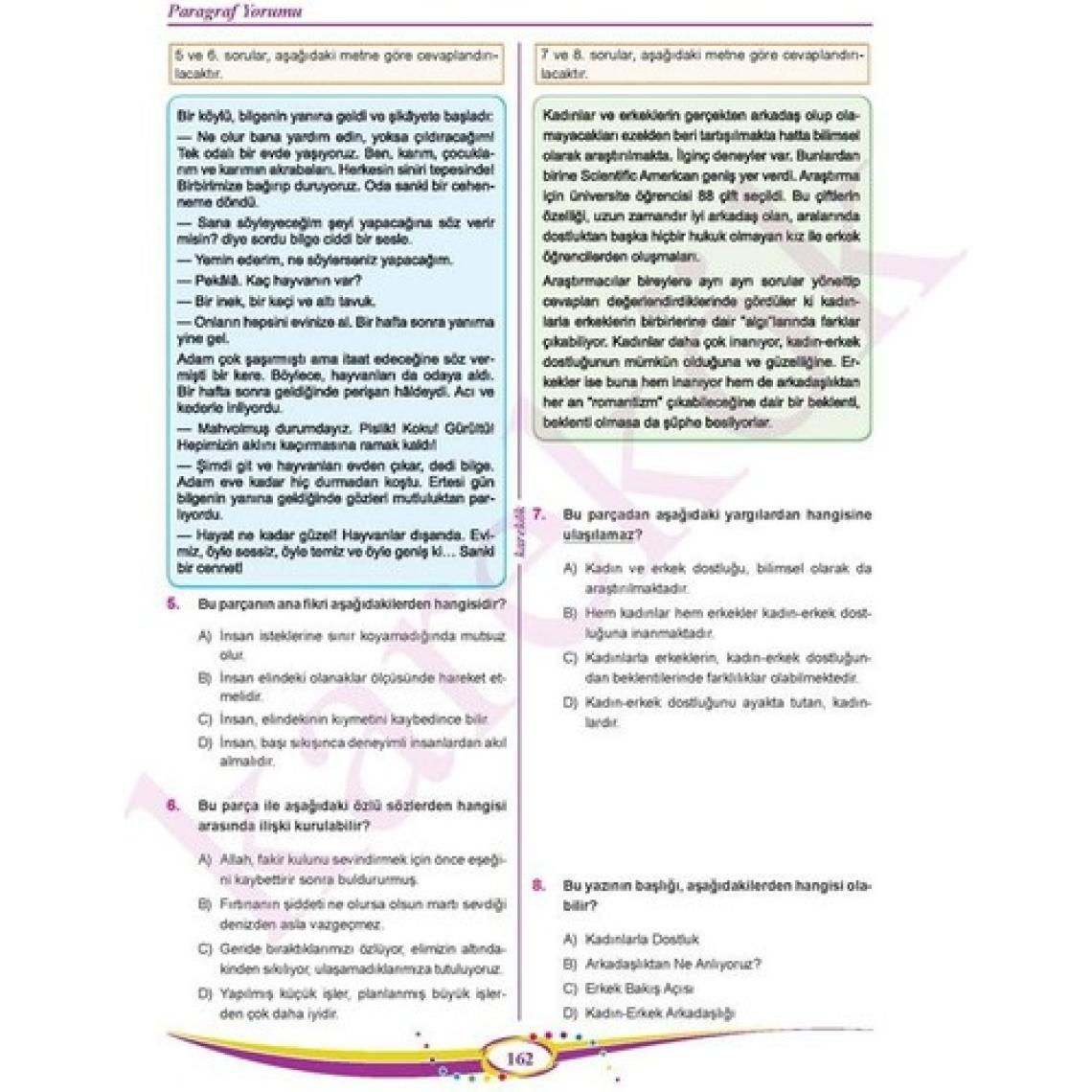 Karekök Yayınları 8. Sınıf  LGS 1. Paragraf Soru Bankası
