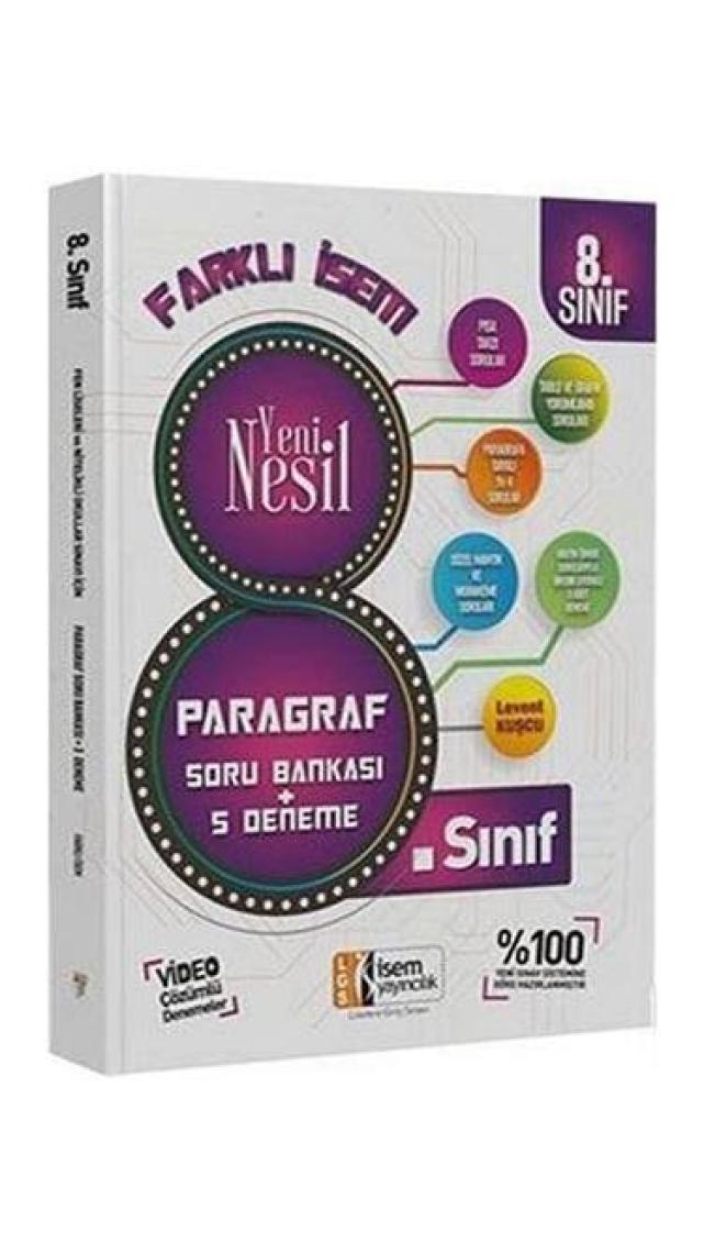 İSEM Yayıncılık 8. Sınıf Farklı Paragraf Soru + 5 Deneme