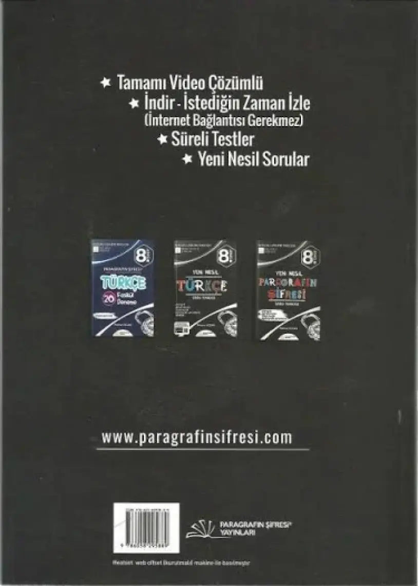Paragrafın Şifresi Yayınları 8.Sınıf Sözel Yetenek Soru Bankası