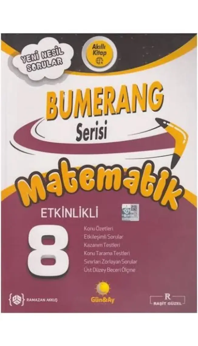 Günay Yayınları Gün&Ay Yayınları 8. Sınıf Bumerang Etkinlikli Kitap Matematik