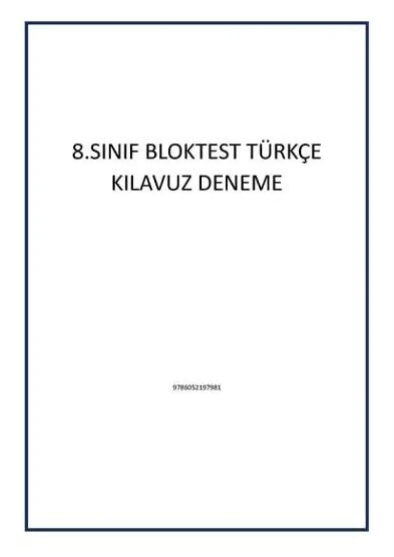 Bloktest Yayınları 8. Sınıf Türkçe Kılavuz Deneme