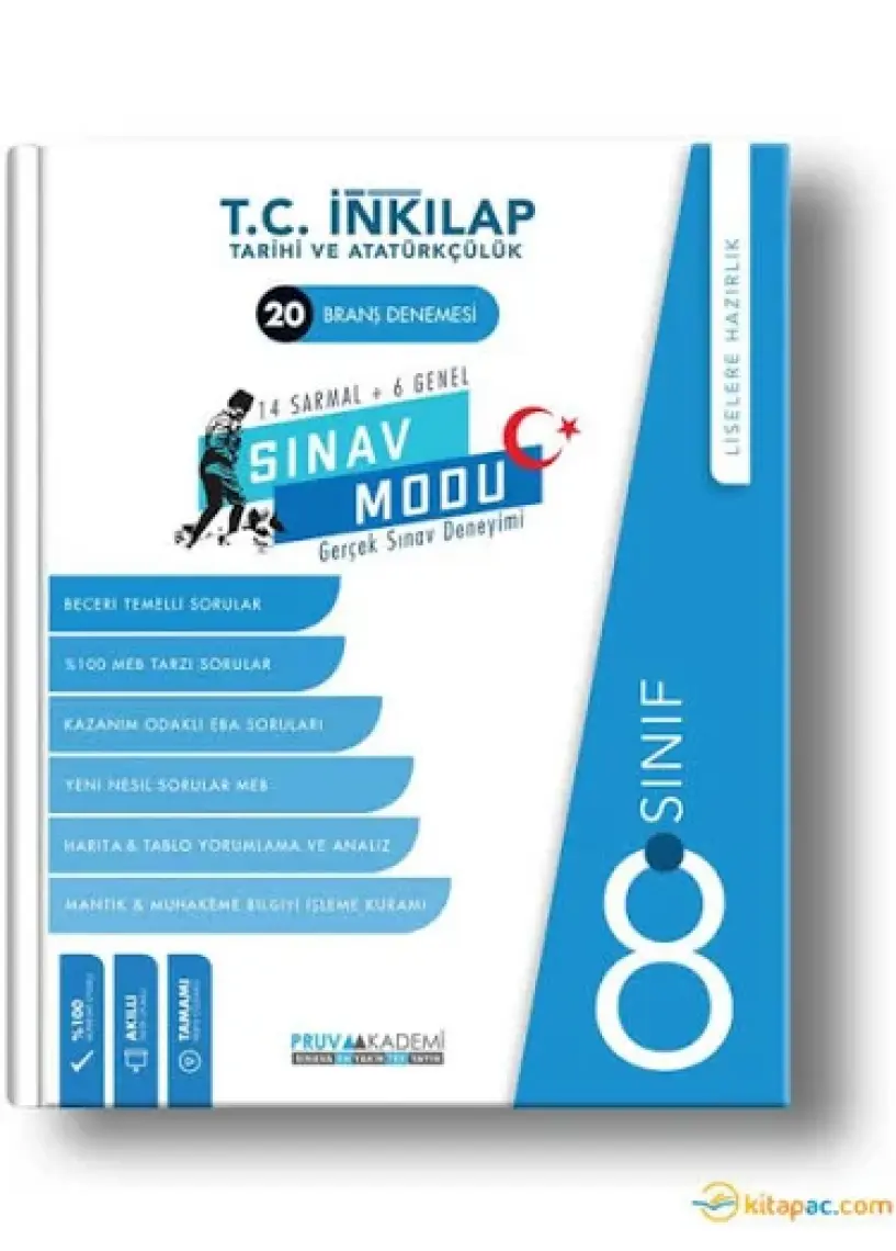 Pruva Akademi 8. Sınıf Sınav Modu LGS Inkılap Tarihi ve Atatürkçülük Soru Bankası