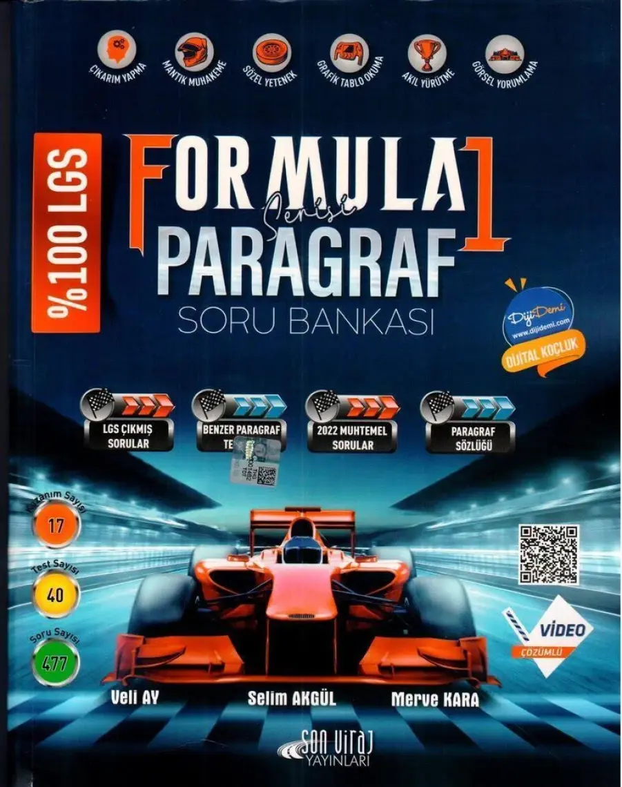 Son Viraj Yayınları 8. Sınıf Lgs Paragraf Formula 1 Serisi Soru Bankası - Veli Ay
