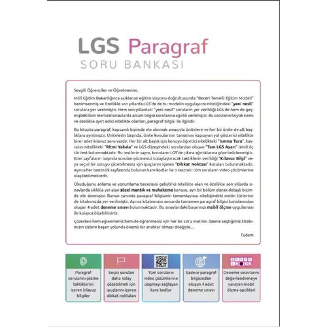 Tudem Yayınları 8.Sınıf LGS Paragraf Soru Bankası