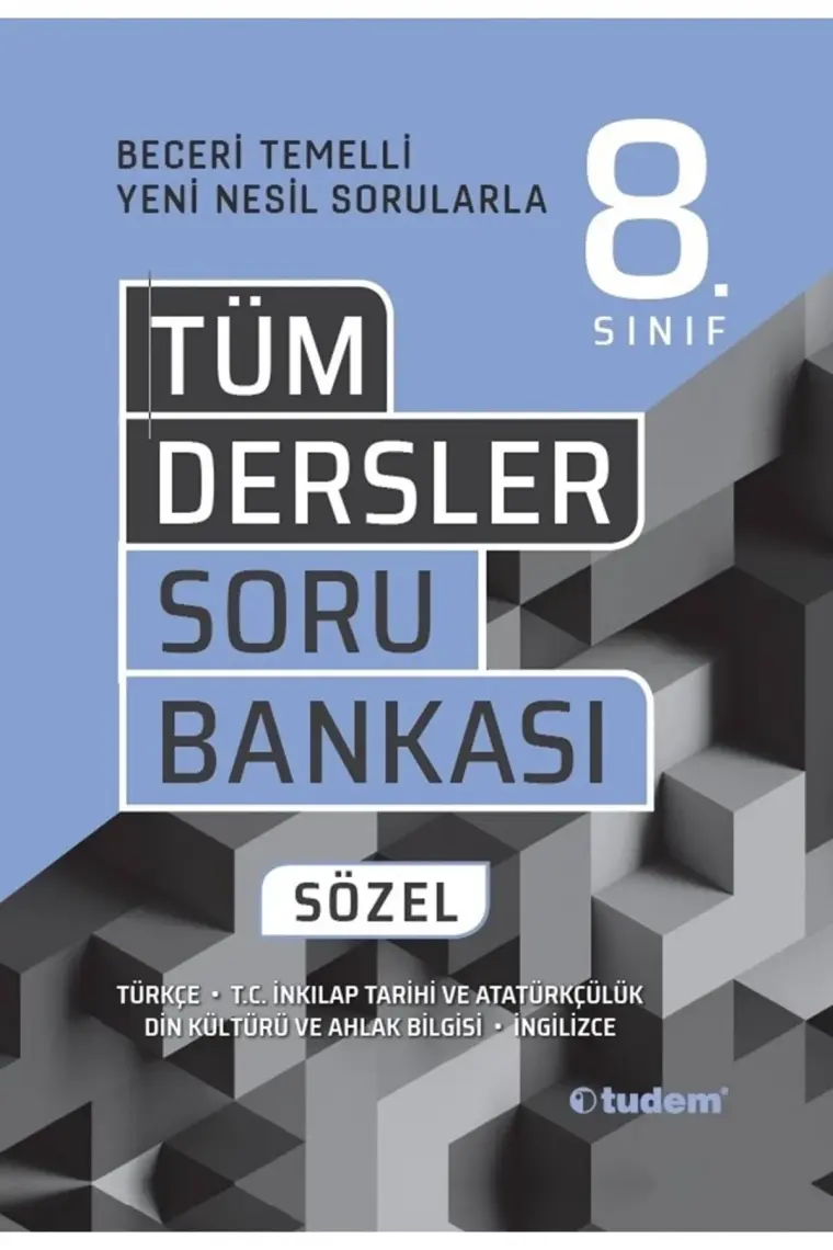 Tudem Yayınları 8. Sınıf Sözel  Yeni Beceri Temelli Tüm Dersler Soru Bankası