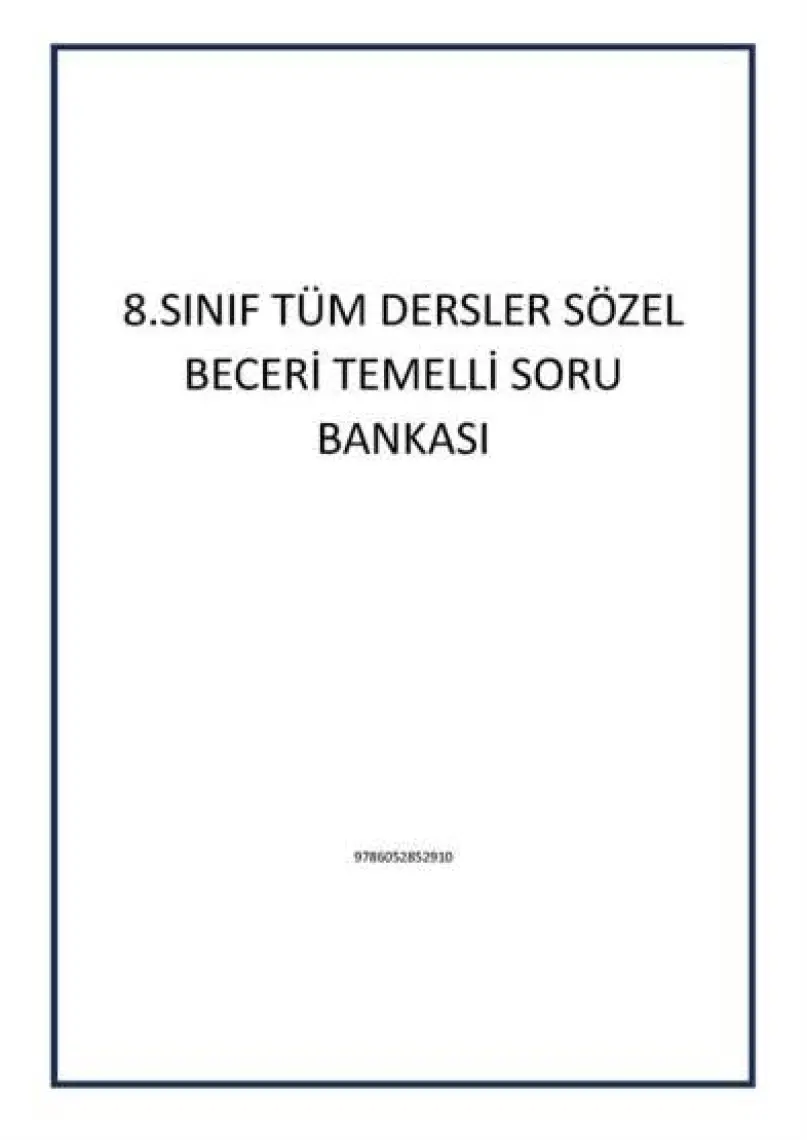 Tudem Yayınları 8. Sınıf Sözel  Yeni Beceri Temelli Tüm Dersler Soru Bankası