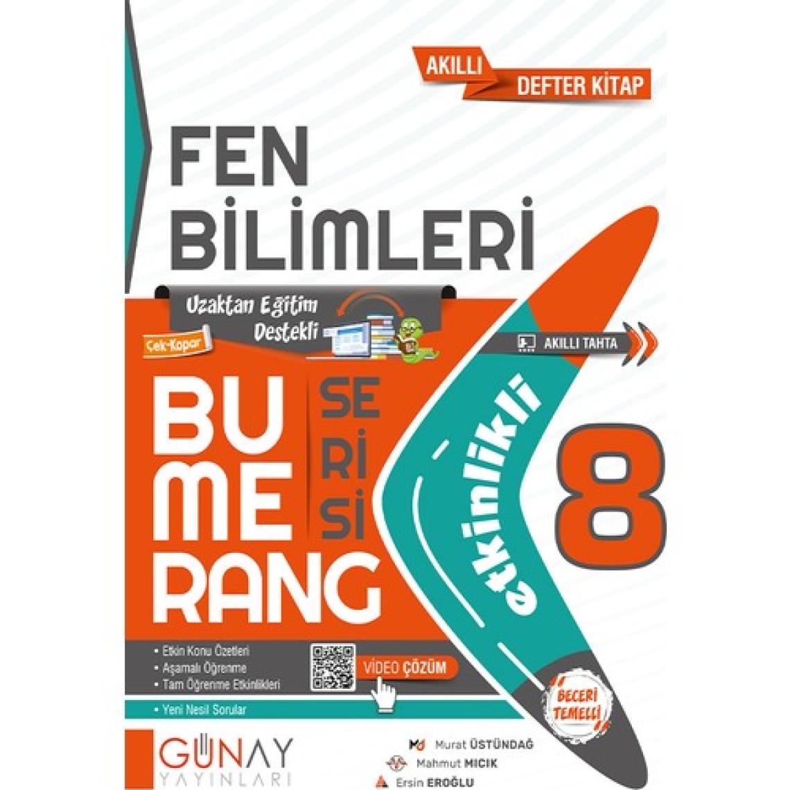 Günay Yayınları Gün&Ay Yayınları 8. Sınıf Bumerang Etkinlikli Kitap Fen Bilimleri