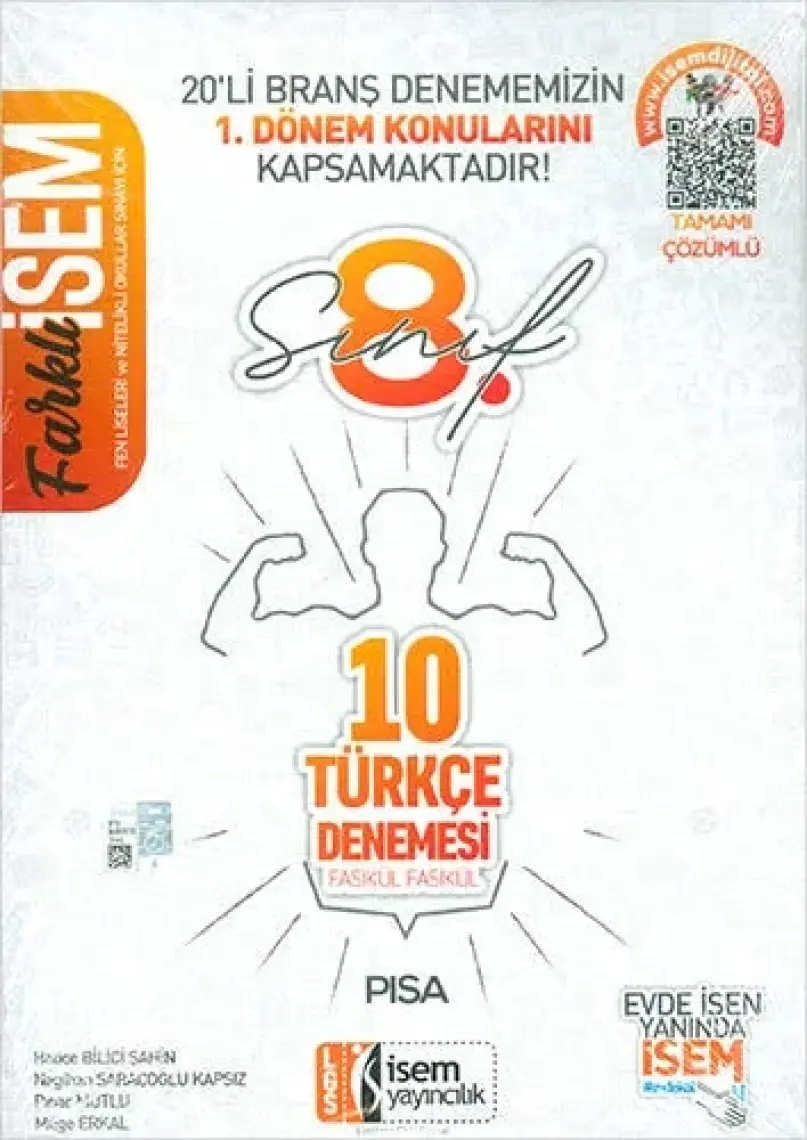 İSEM Yayıncılık 2020 LGS Farklı 8. Sınıf 1.dönem Türkçe 10 Branş Deneme