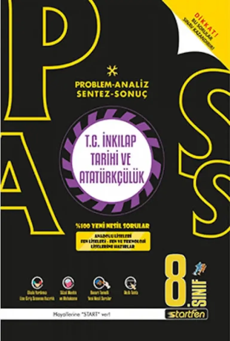 Startfen Yayınları Pass 8. Sınıf Inkılap Tarihi Yeni Nesil Soru Bankası