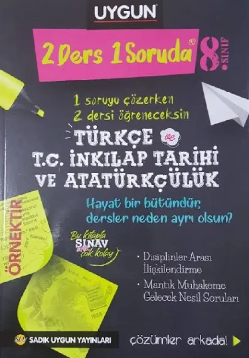 Sadık Uygun Yayınları 8. Sınıf 2 Ders 1 Soruda Türkçe ve T.c. İnkılap Tarihi ve Atatürkçülük