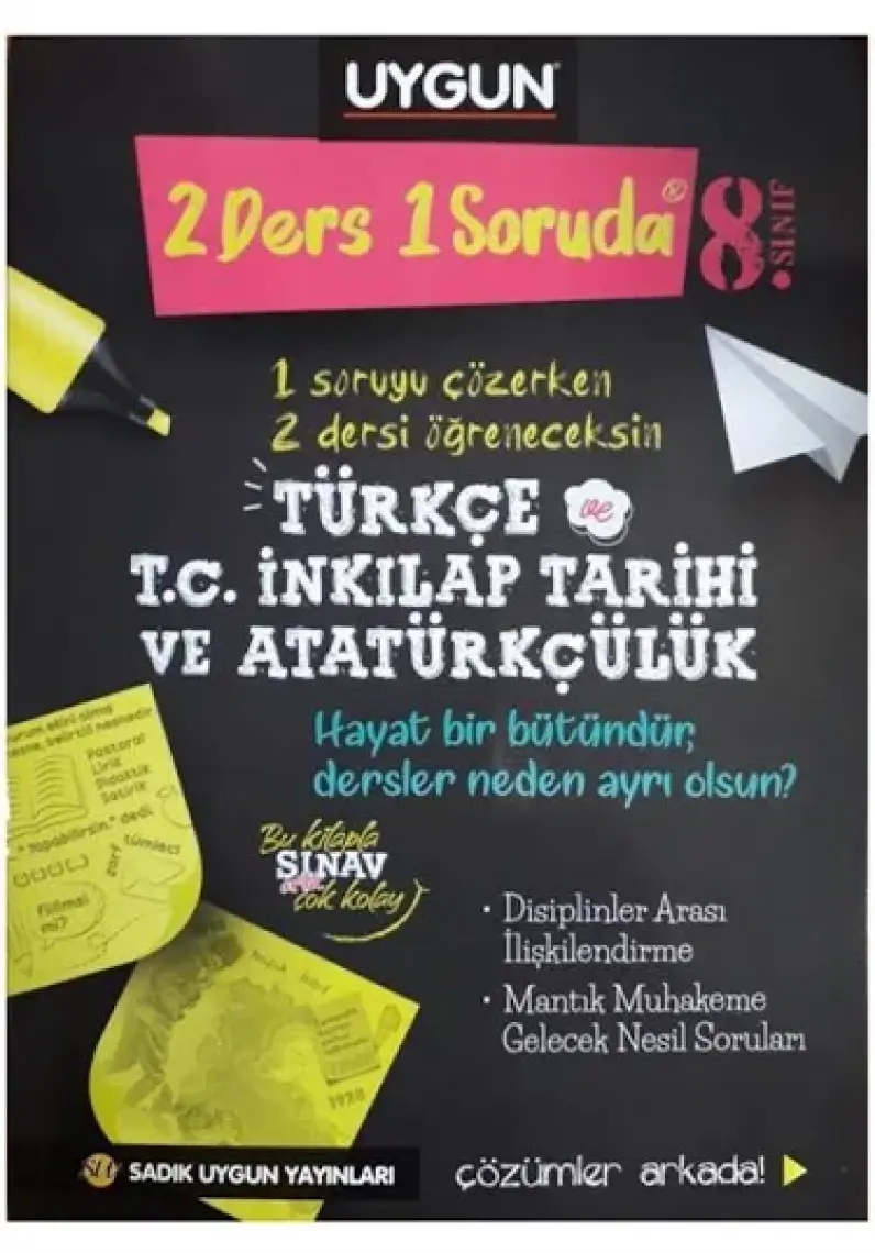 Sadık Uygun Yayınları 8. Sınıf 2 Ders 1 Soruda Türkçe ve T.c. İnkılap Tarihi ve Atatürkçülük