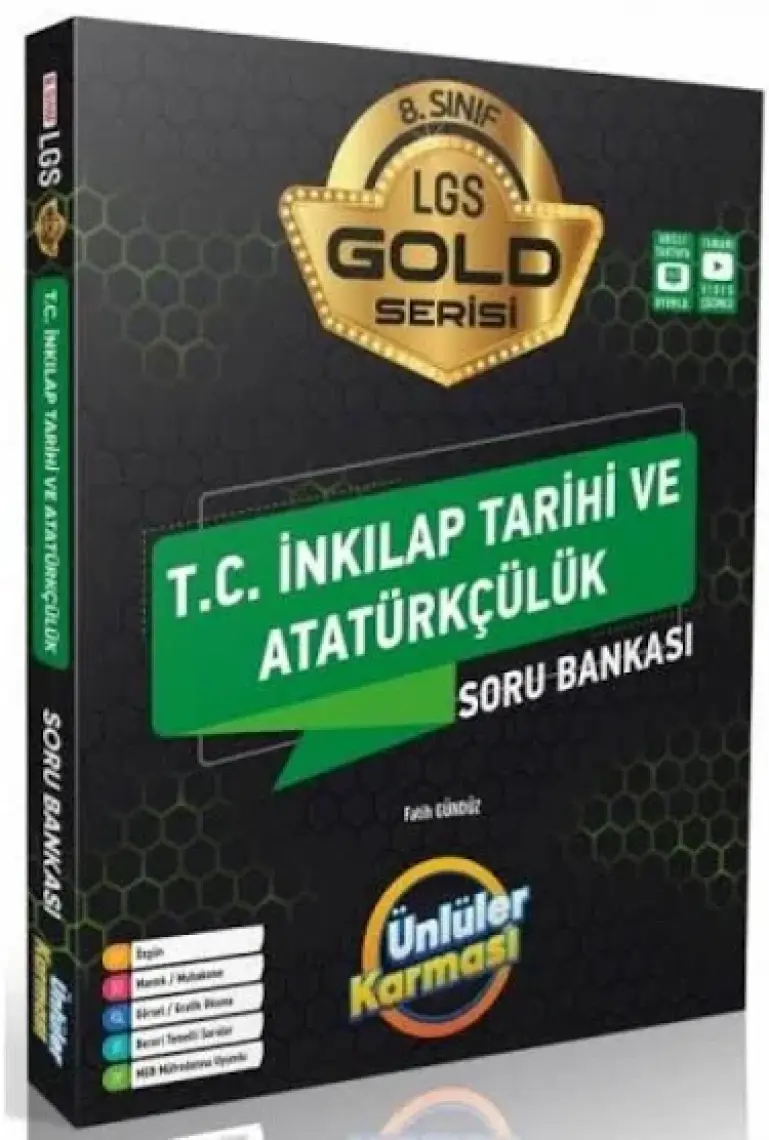 Ünlüler Karması 8. Sınıf Gold Serisi Inkılap Tarihi ve Atatürkçülük Soru Bankası
