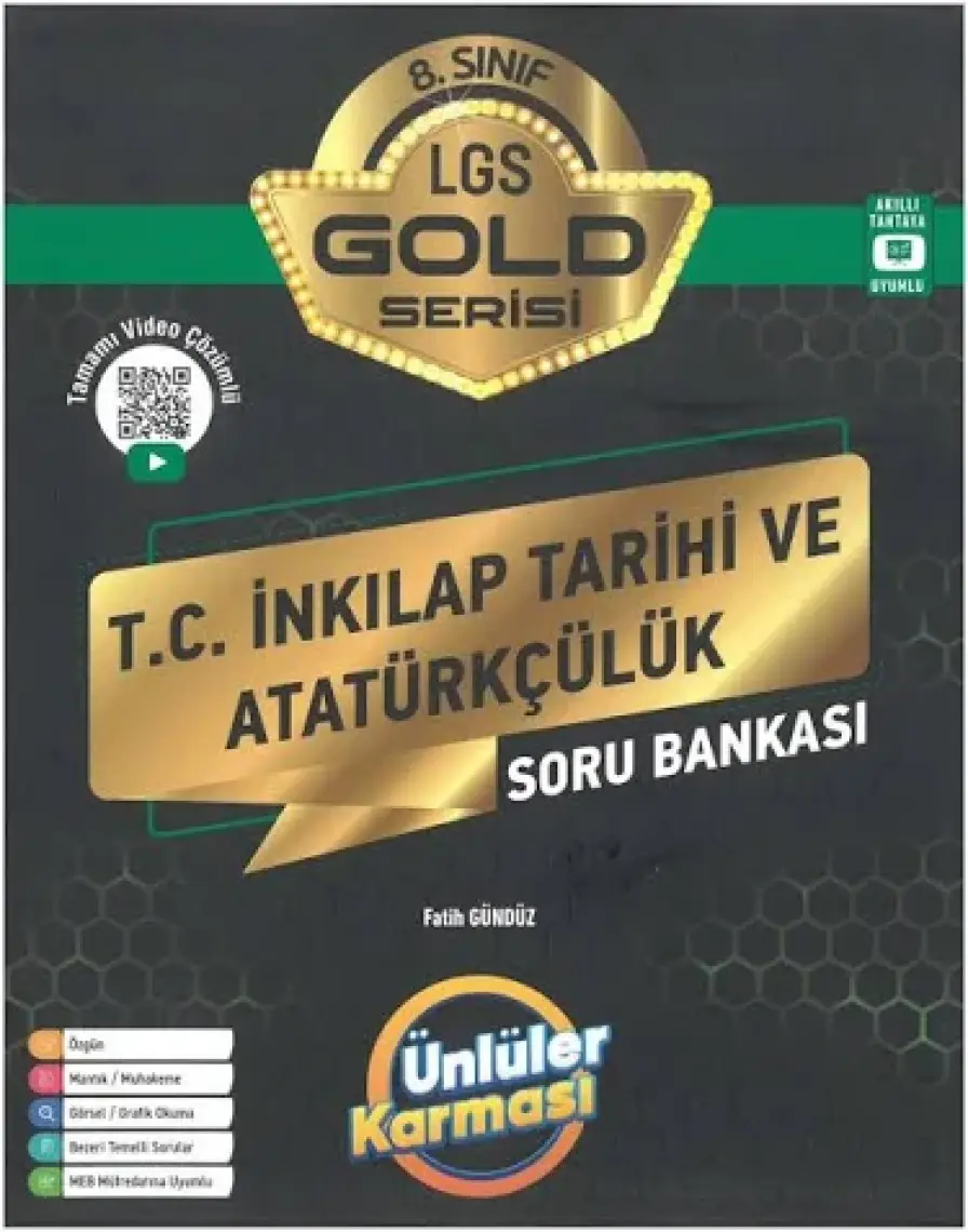 Ünlüler Karması 8. Sınıf Gold Serisi Inkılap Tarihi ve Atatürkçülük Soru Bankası