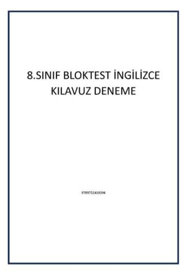 Bloktest Yayınları 8. Sınıf Ingilizce Kılavuz Deneme