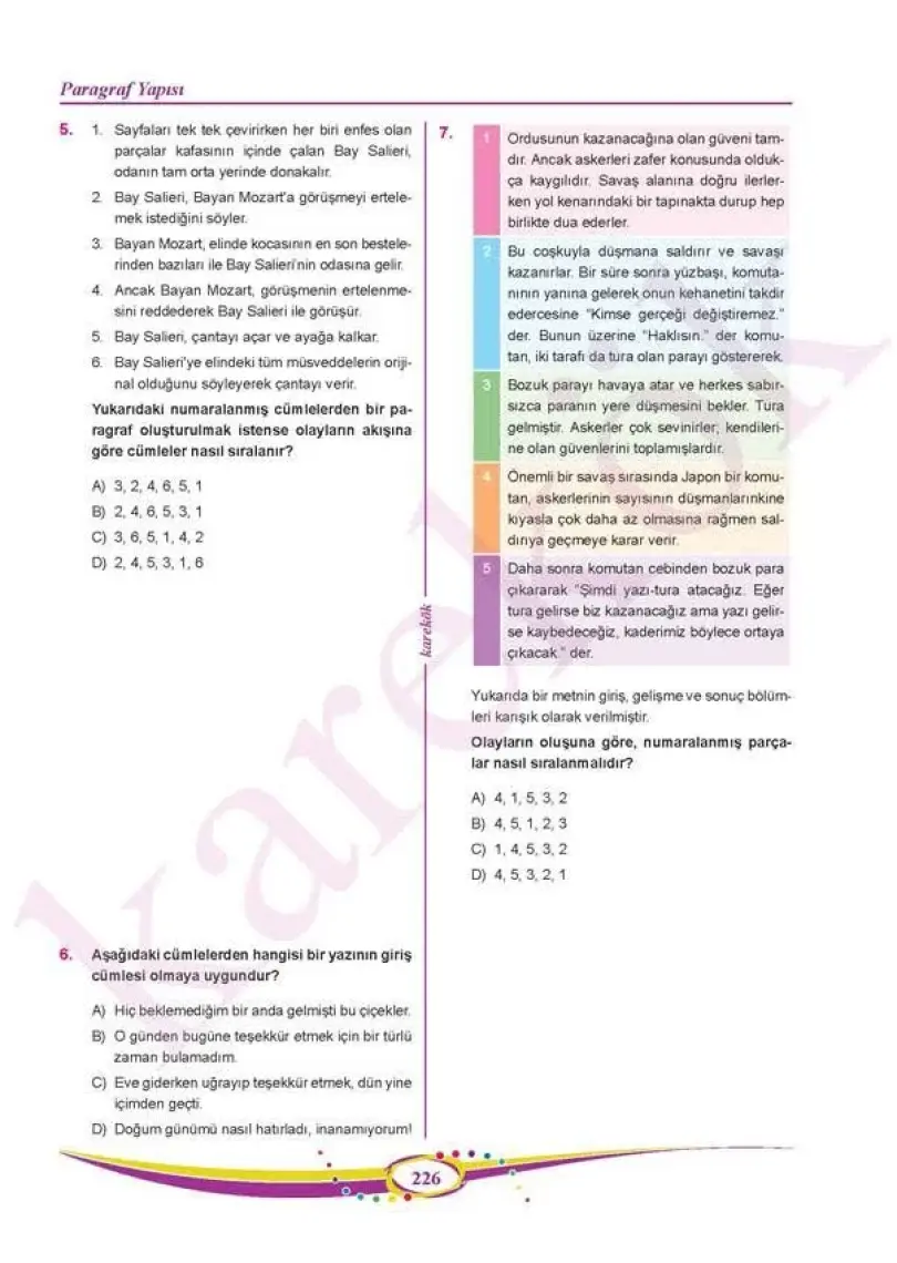 Karekök Yayınları 8. Sınıf  LGS 1. Paragraf Soru Bankası