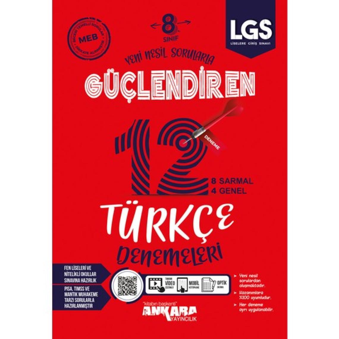Ankara Yayıncılık 8. Sınıf Türkçe Güçlendiren Denemeleri - 12 Adet