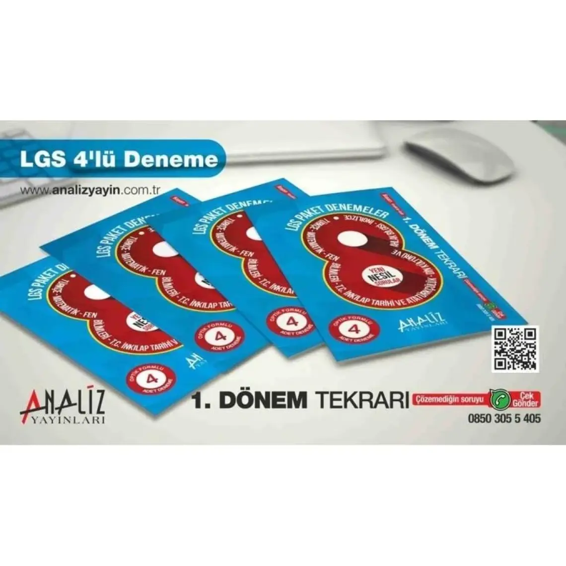Analiz Yayınları 8.Sınıf LGS  1. Dönem Tekrar 4 Paket Deneme