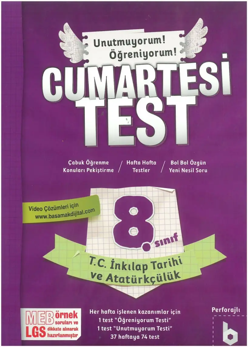 Basamak Yayınları 8. Sınıf LGS T.C. Inkılap Tarihi ve Atatürkçülük Cumartesi Test