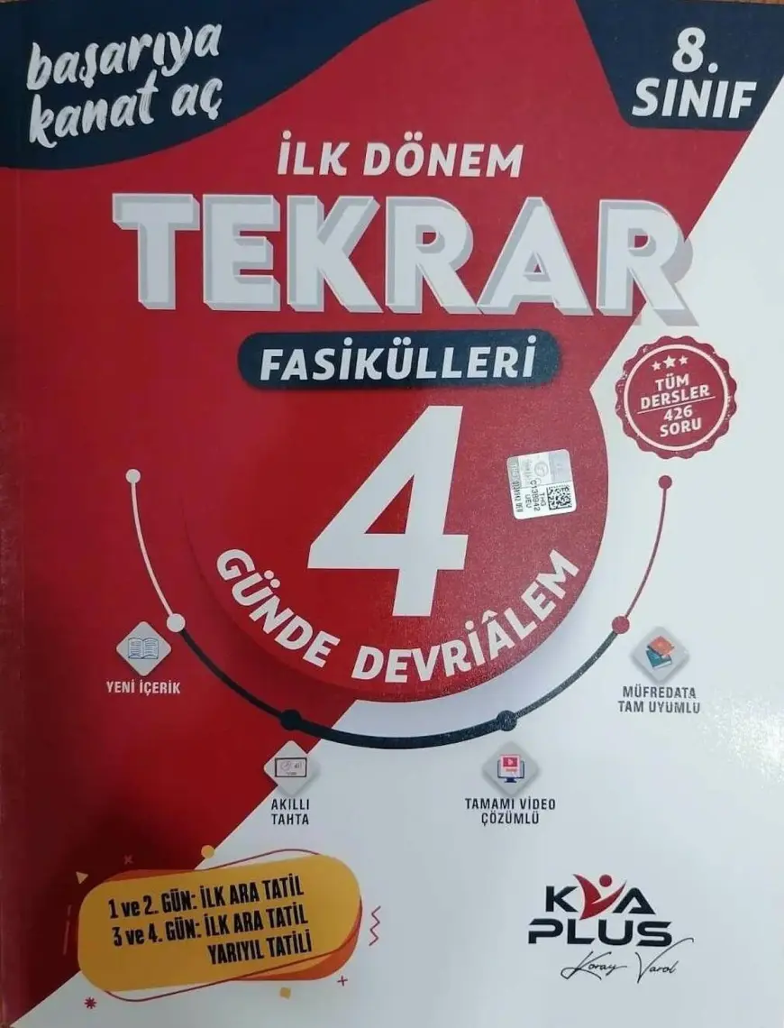 Koray Varol Akademi Plus 8.Sınıf LGS Ilk Dönem Tekrar Fasikülleri 4 Günde Devri Alem