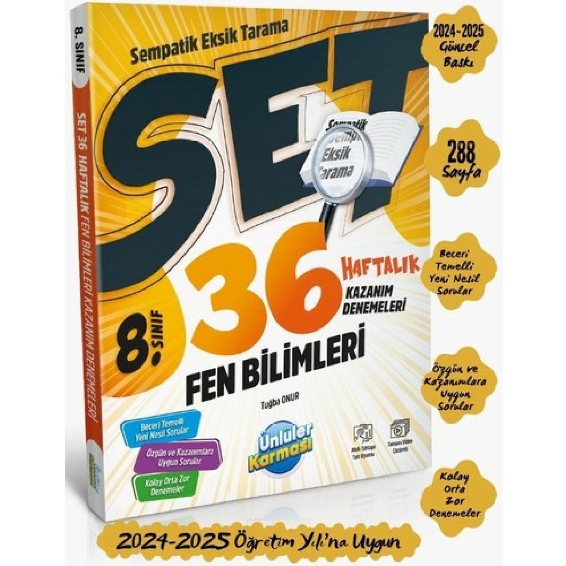 Ünlüler Karması 8. Sınıf LGS Sempatik Fen Bilimleri 36 Haftalık Kazanım Denemeleri