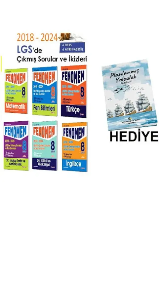 Fenomen Yayıncılık 8. Sınıf LGS 2018 - 2023 Yılları Çıkmış Sorular ve İkiz Sorular Seti 6 Kitap