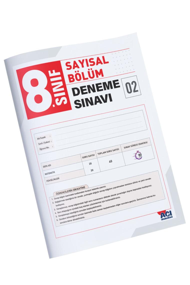 Açı Yayınları 8. Sınıf LGS Sözel - Sayısal Tamamı Video Çözümlü 10 Deneme Sınavı Seti