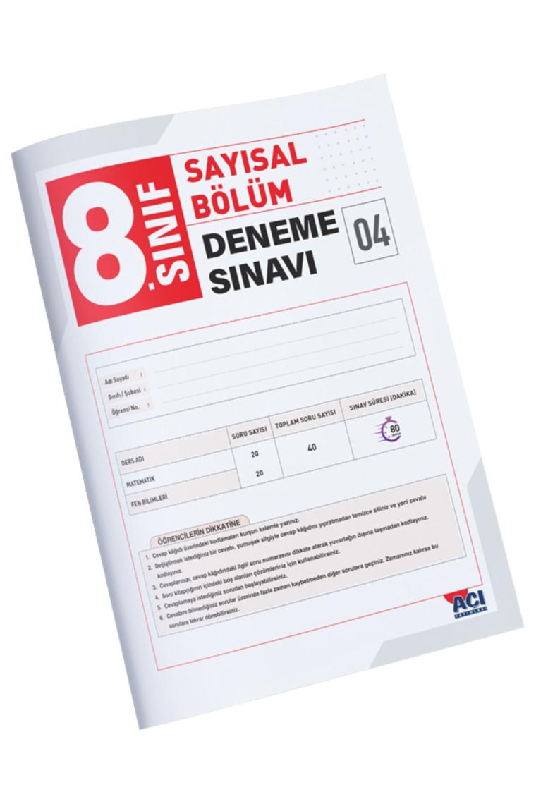 Açı Yayınları 8. Sınıf LGS Sözel - Sayısal Tamamı Video Çözümlü 10 Deneme Sınavı Seti