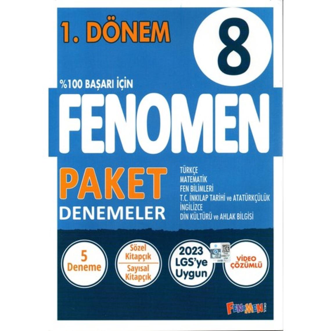Fenomen Yayıncılık Fenomen 8. Sınıf Lgs 1. Dönem Tüm Dersler Paket Denemeleri 5 Deneme